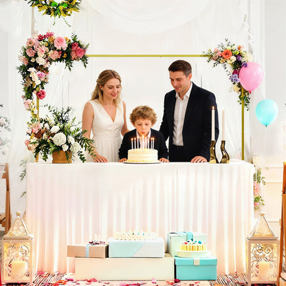 Wedding Arch Backdrop Stand, Gold Wedding Arch with U-shaped Stakes