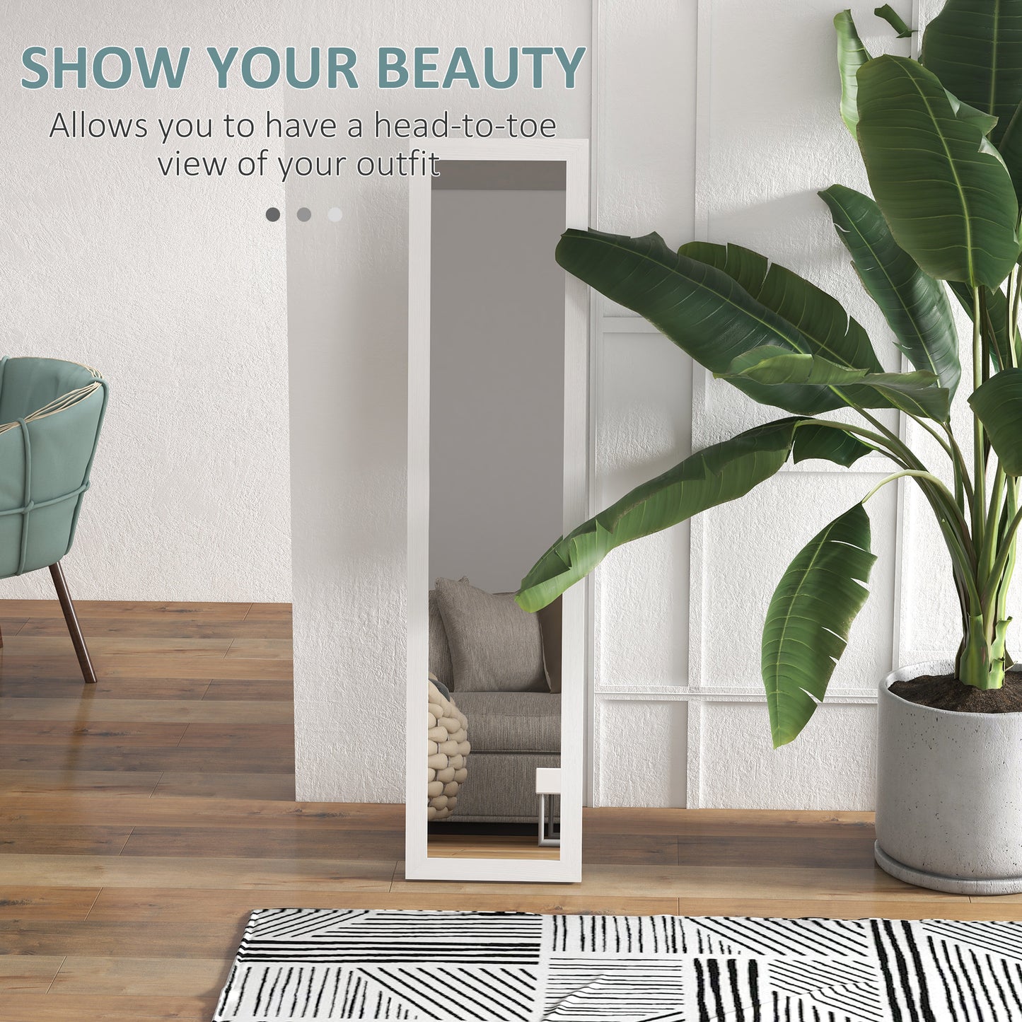 Full Length Mirror, Farmhouse Wall Mirror, Hanging & Freestanding