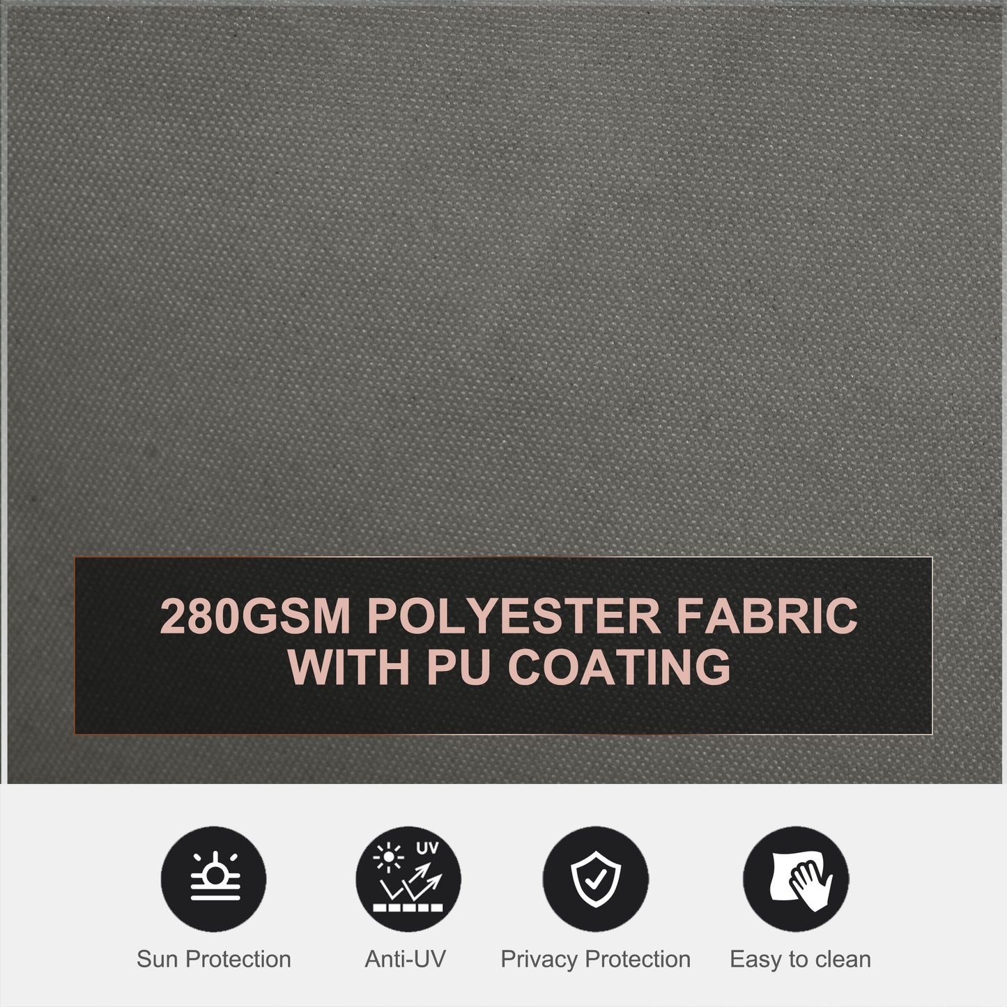 6 x 2m Patio Double Side Awning Folding Privacy Screen Fence Grey