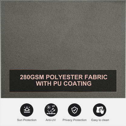 6 x 2m Patio Double Side Awning Folding Privacy Screen Fence Grey