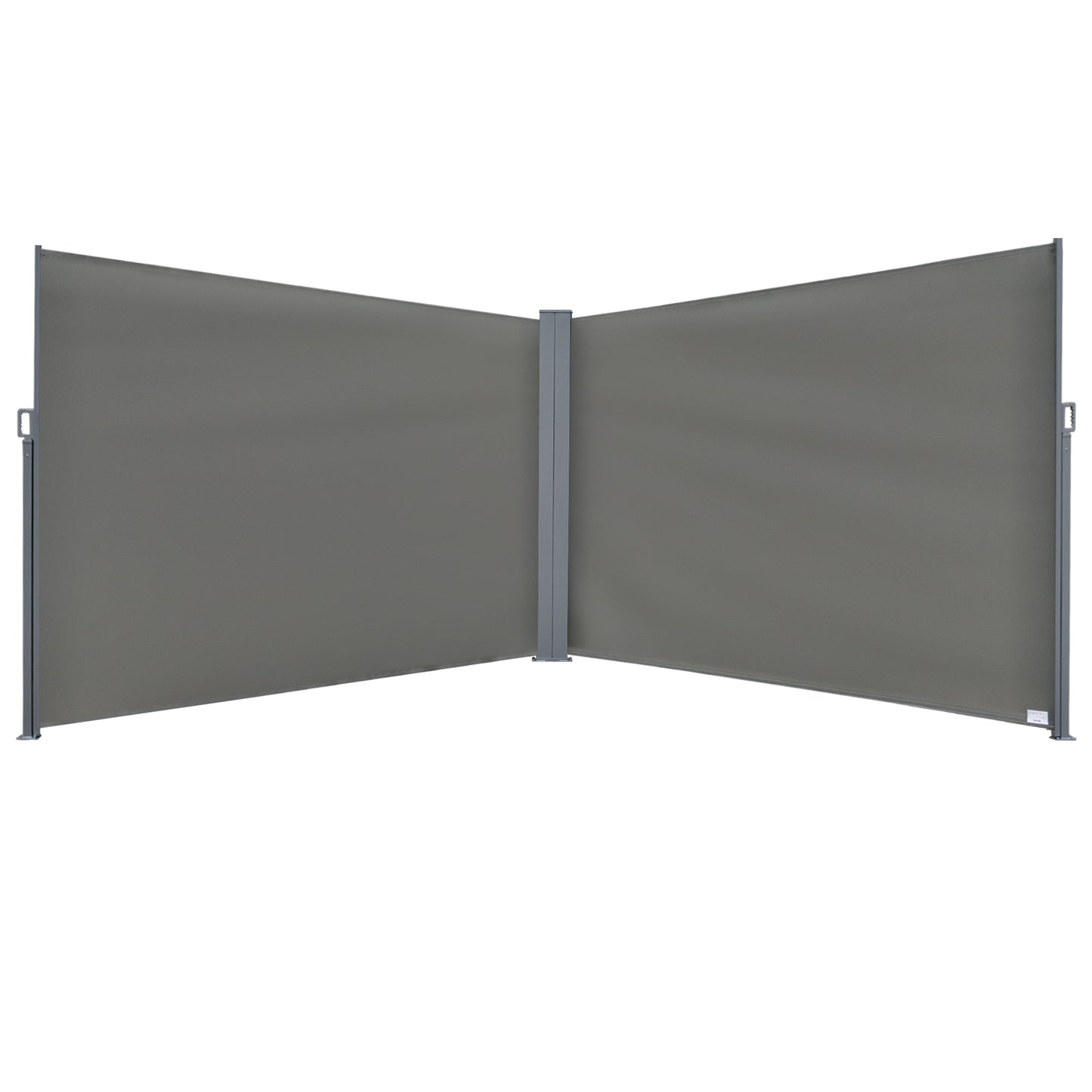 6 x 2m Patio Double Side Awning Folding Privacy Screen Fence Grey