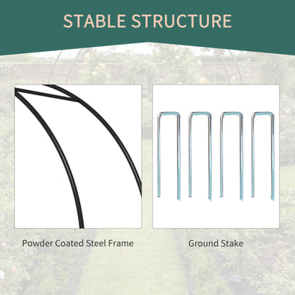 Metal Garden Arch with Double Gate, Garden Arbor Climbing Plants