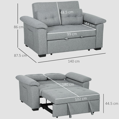 Click Clack Sofa Bed 2 Seater Sofa Bed for Living Room Light Grey