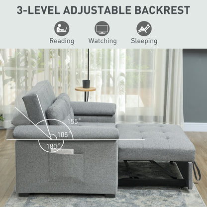 Click Clack Sofa Bed 2 Seater Sofa Bed for Living Room Light Grey
