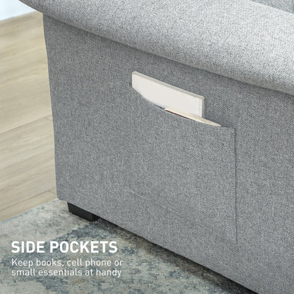 Click Clack Sofa Bed 2 Seater Sofa Bed for Living Room Light Grey