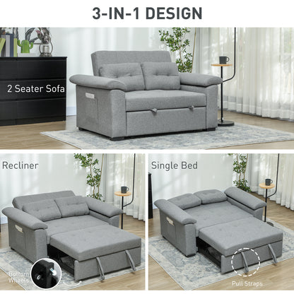 Click Clack Sofa Bed 2 Seater Sofa Bed for Living Room Light Grey