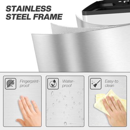 2 x 20L Dual Kitchen Bin Pedal Bin for Recycling and Waste, Silver Tone