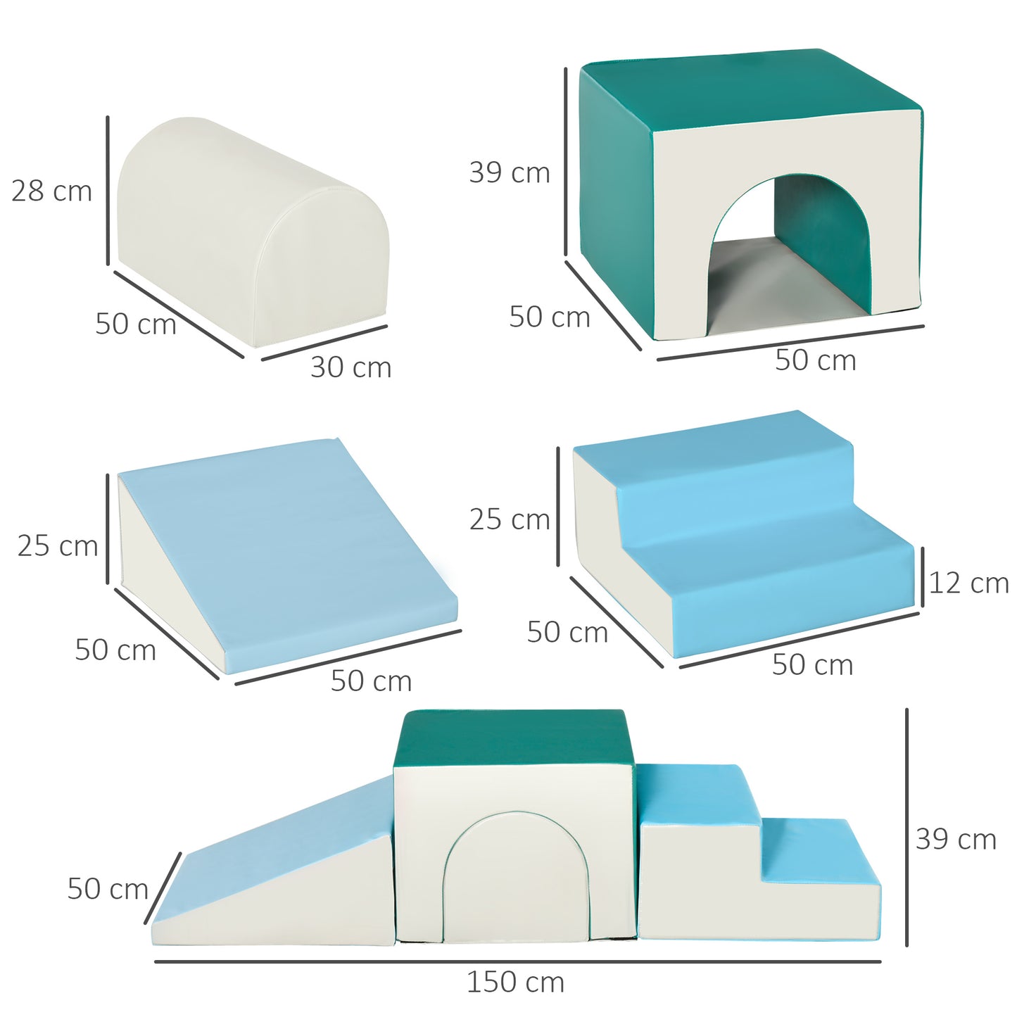 4-Piece Soft Play Set, Baby Foam Block, For Ages 1-3 Years
