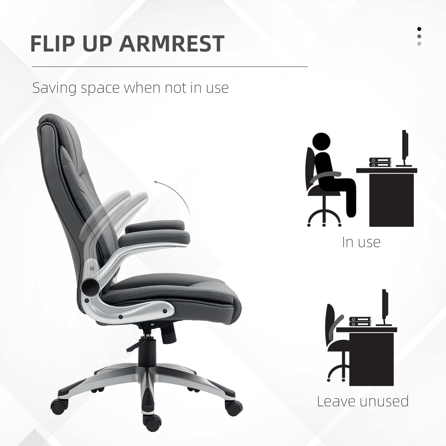 High Back Executive Office Chair Home Swivel Dark Grey