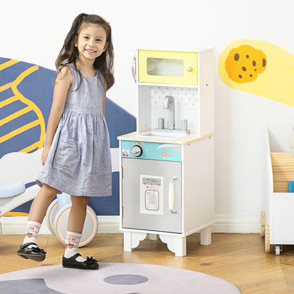 Kids Wooden Toy Kitchen Pretend Playset with Sink Telephone for 3-6 Years