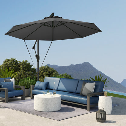 3(m) Cantilever Banana Parasol with Cover Wind Strap UPF50+Grey