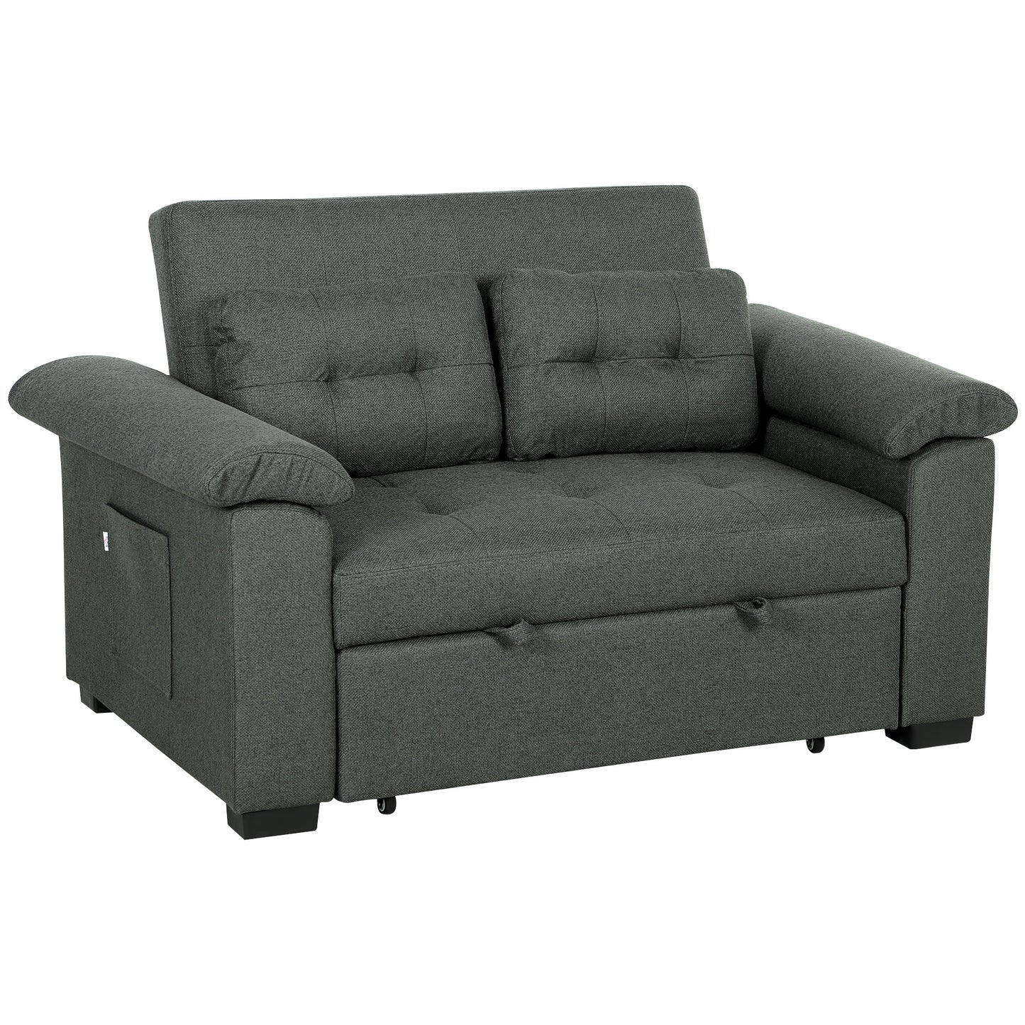 Click Clack Sofa Bed 2 Seater Sofa Bed for Living Room Charcoal Grey