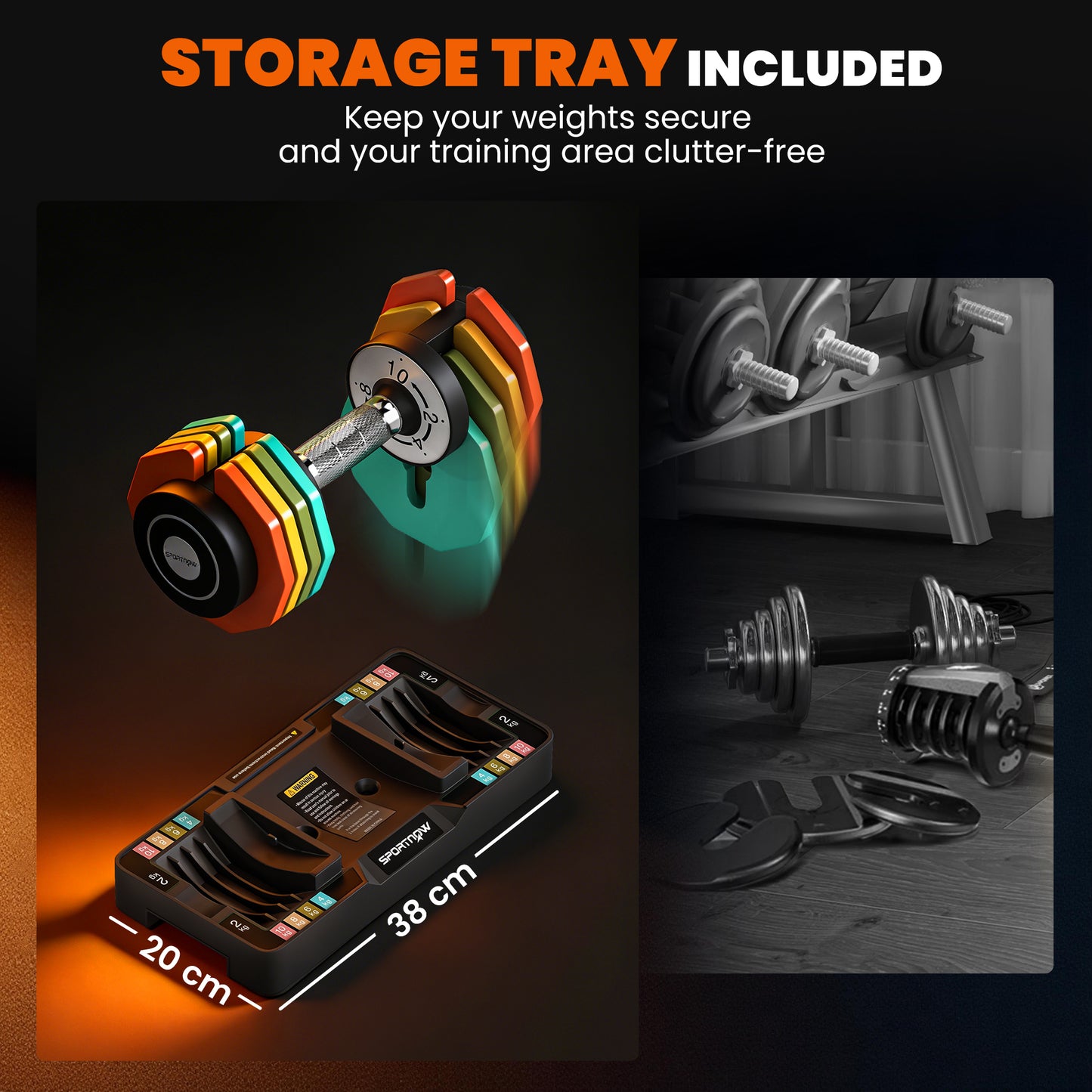 20 kg Adjustable Dumbbells Set with Safety Locking Mechanism