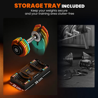20 kg Adjustable Dumbbells Set with Safety Locking Mechanism