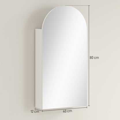 Bathroom Mirror Cabinet with Adjustable Glass Shelves, White