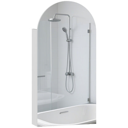 Bathroom Mirror Cabinet with Adjustable Glass Shelves, White