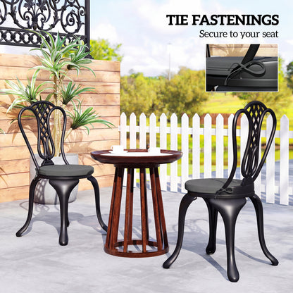 Bistro Chair Cushions, Chair Pads Set of 4, Dark Grey