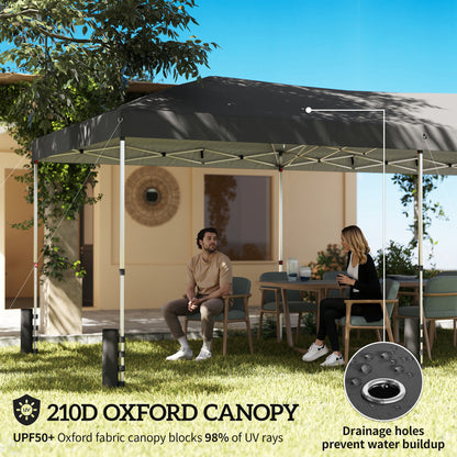3 x 6 m Pop Up Gazebo, UPF50+ Wedding Party Tent Marquee, Dark Grey