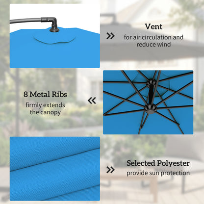 3(m) Banana Parasol Cantilever Umbrella Garden