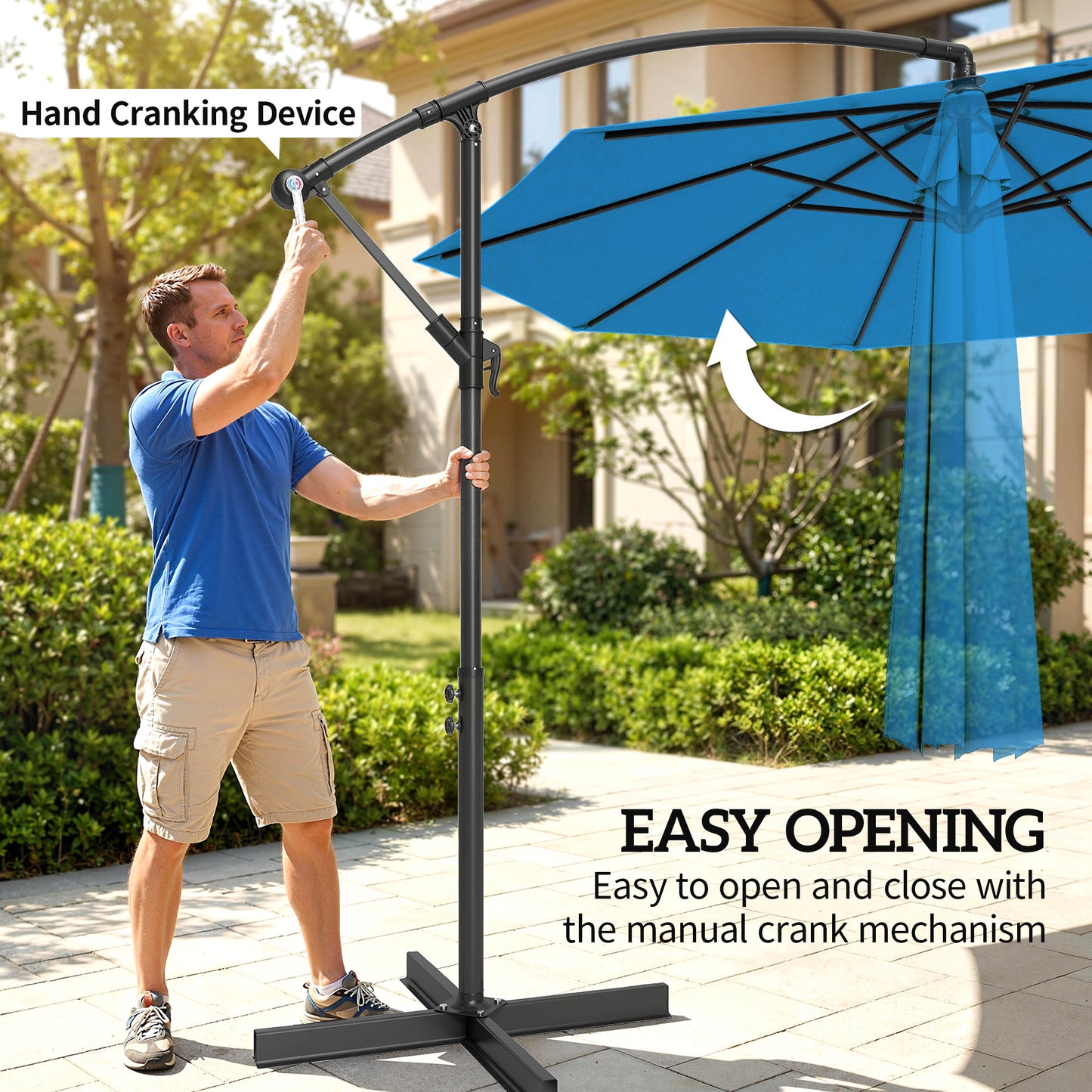 3(m) Banana Parasol Cantilever Umbrella Garden
