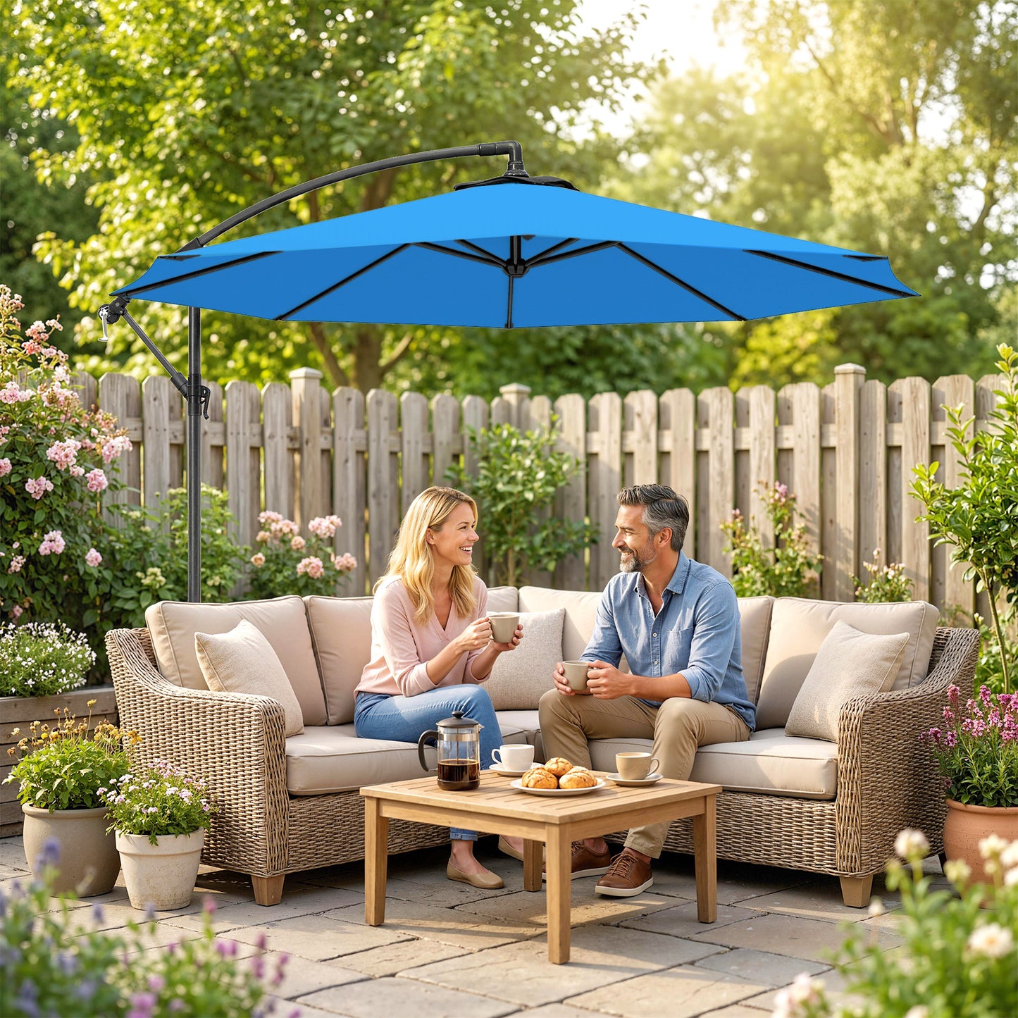 3(m) Banana Parasol Cantilever Umbrella Garden