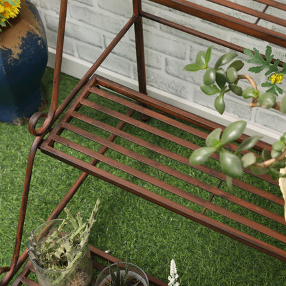 3 Tier Metal Plant Stand, Flower Pot Display Shelf Indoor & Outdoor