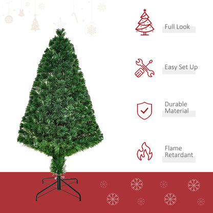 4FT Pre-lit Fibre Optic Christmas Tree Artificial Holiday Décor Metal