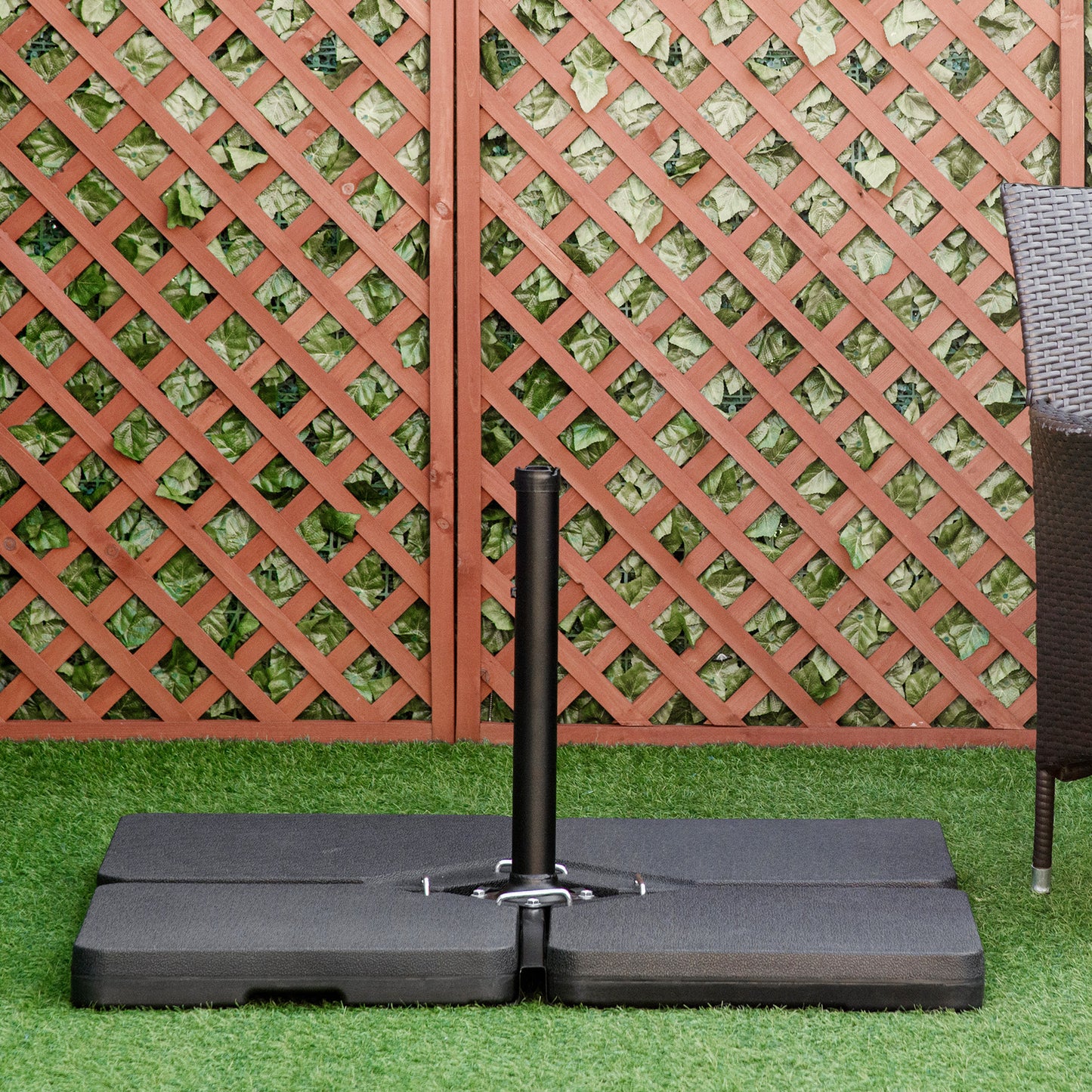 Set of 4 Parasol Base Stand Weights for Cantilever Umbrella, Black