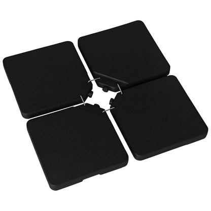 Set of 4 Parasol Base Stand Weights for Cantilever Umbrella, Black