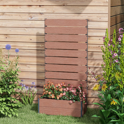 Garden Planter with Trellis for Climbing Plants, Vines, Flowers, Freestanding Raised Bed for Outdoor, Patio, Planter Box