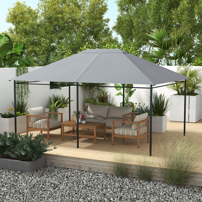 3 x 4m Gazebo Canopy Replacement Cover, Gazebo Roof Replacement (TOP COVER ONLY), Grey