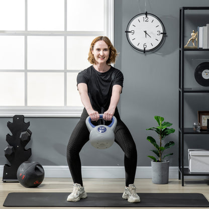 12kg Kettle Bell with Handle for Home Gym, Dark Blue and Grey