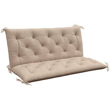 Garden Bench Cushion, Seat Pad with Ties, Khaki