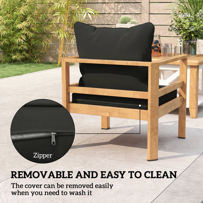 Garden Chair Cushion with Seat & Back Pad, CUSHION ONLY, Black
