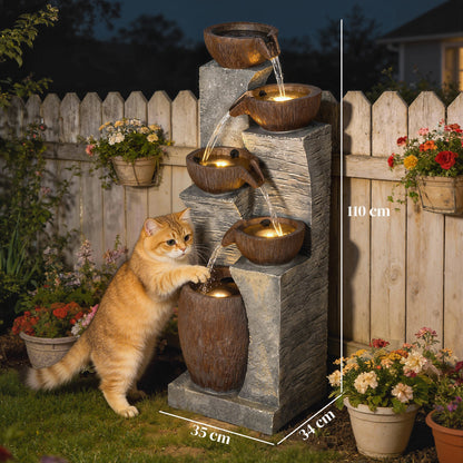 Outdoor Fountain, Resin Freestanding Garden Fountain