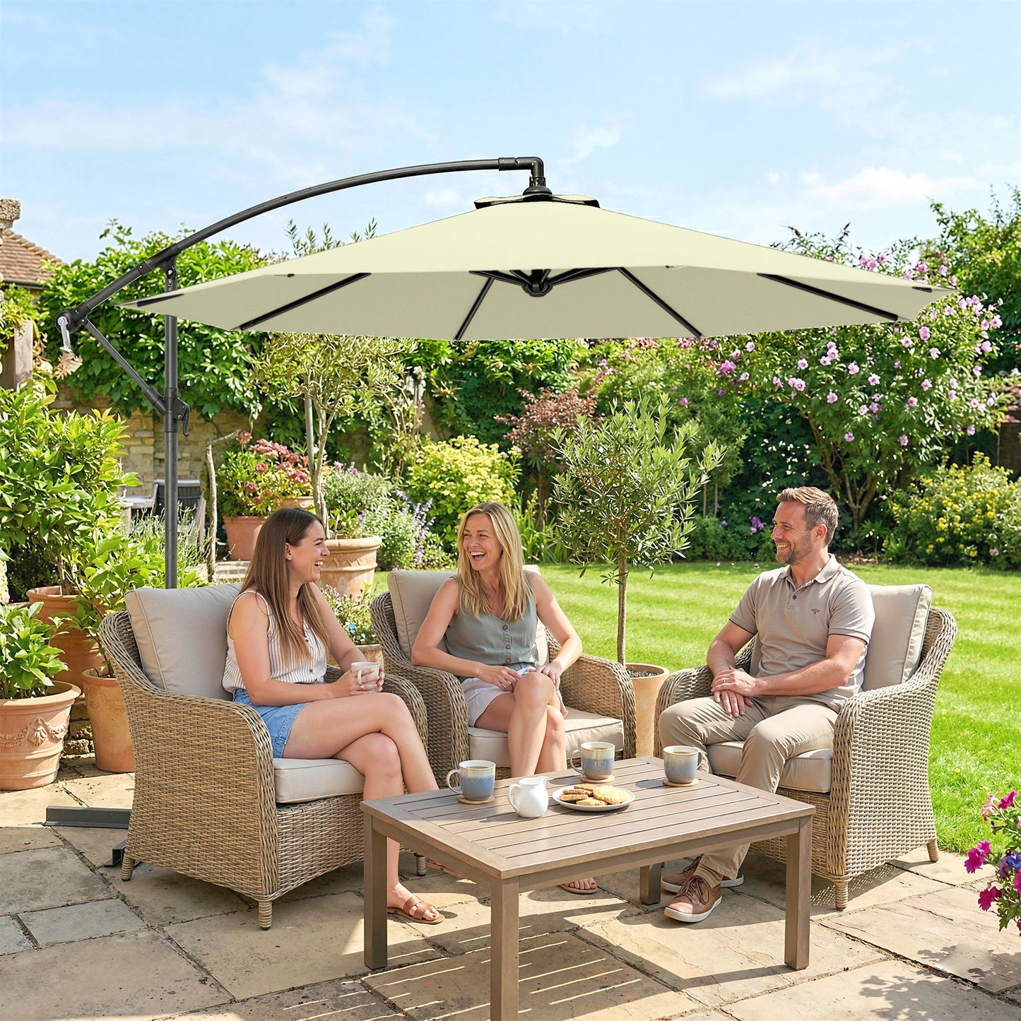 3(m) Banana Parasol Cantilever Umbrella Garden
