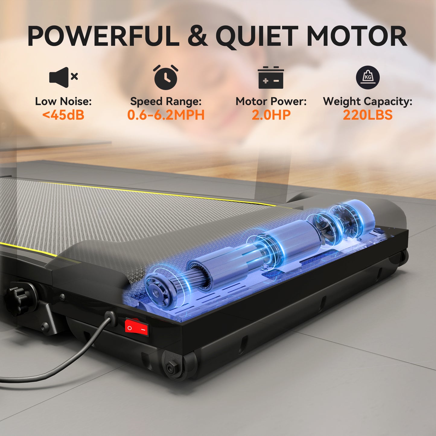 Folding Treadmill Walking Pad, Running Jogging Walking Machine