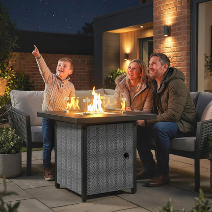Propane Gas Fire Pit Table for Garden, 11.7 KW Smokeless Firepit