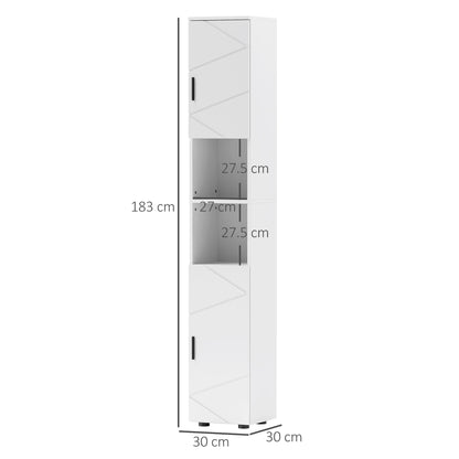 Tall Bathroom Storage Cabinet, Slim Bathroom Cabinet with Soft Close