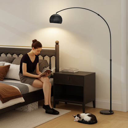 Arc Floor Lamp for Living Room, Free Standing Tall Lamp, Black