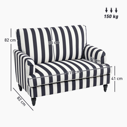 Cuddle Chair with Stripe, Armchair for Living Room, Black and White