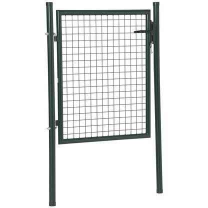 Steel Garden Gate Security Barrier Mesh Fence w/ Lock, 97cm x 150 cm