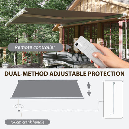 4x3m Full Cassette Electric Retractable Awning for Patio Door Window