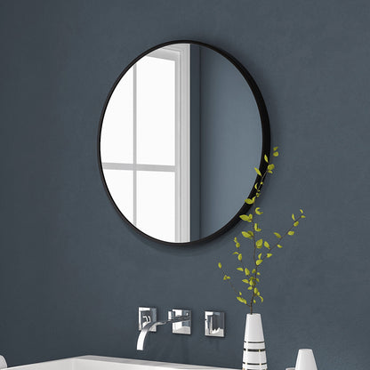 Round Bathroom Mirror, Modern Wall Mirror Aluminium Frame, 70 x 70cm