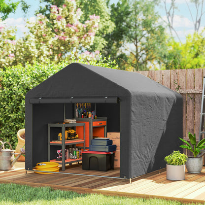 6.6 x 7.8ft Garden Storage Shed Tent Bike Tent, Dark Grey