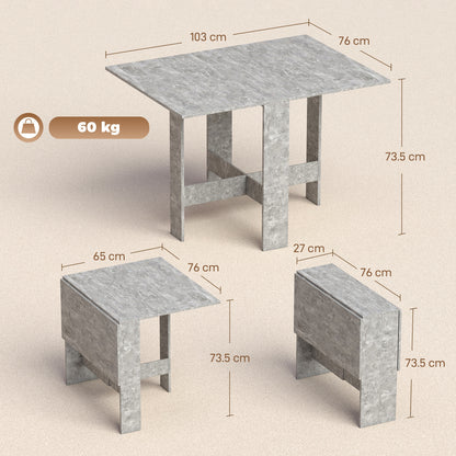 Wooden Folding Table Writing Desk Grey