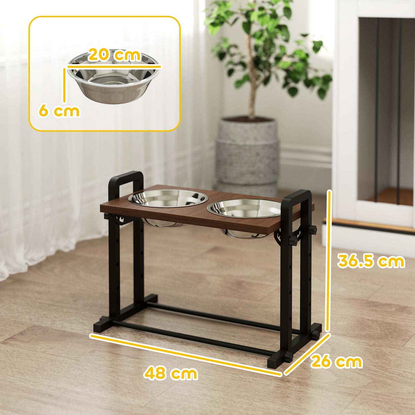 Raised Dog Bowls with 4 Heights Adjustable and 3 Adjustable Angles