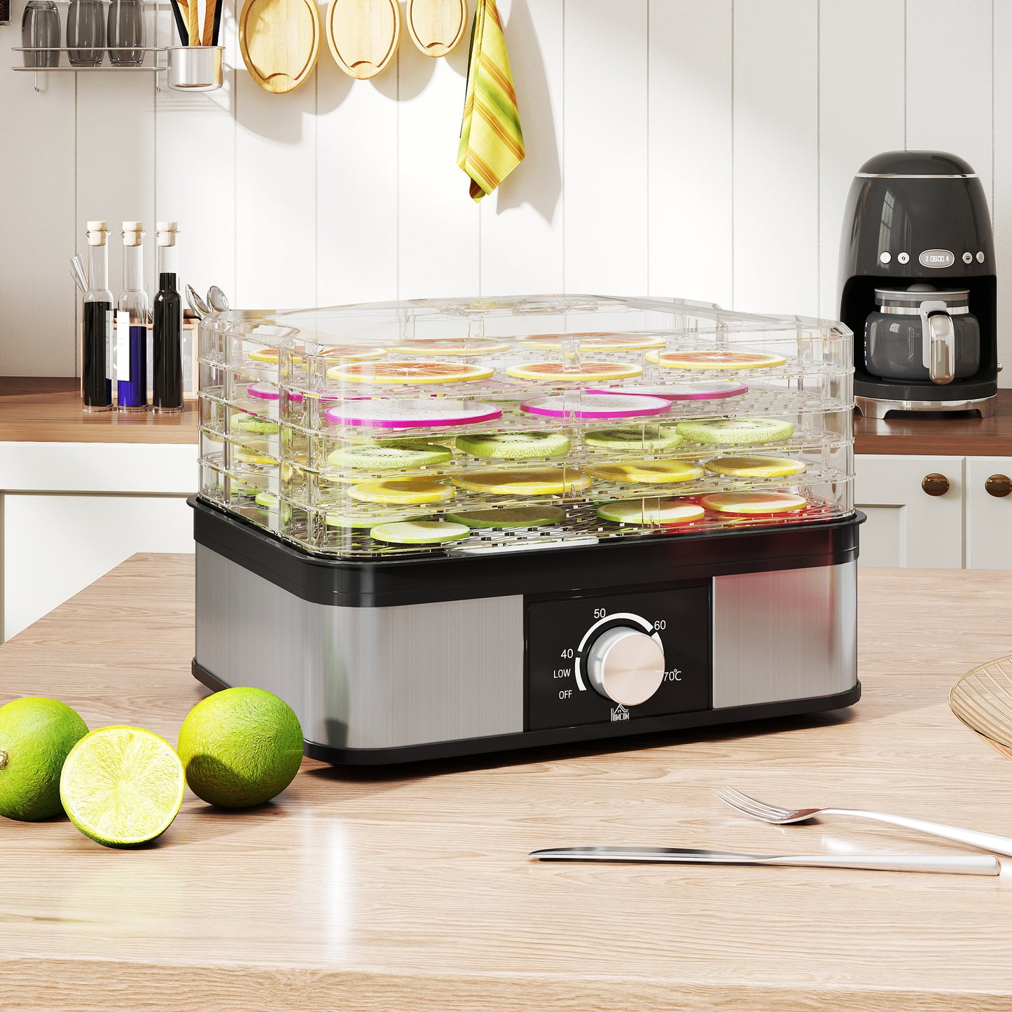5 Tier Food Dehydrator, 245W for Drying Fruit, Meat, Vegetable, Black