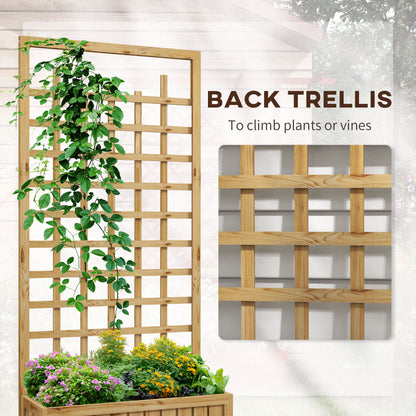 Warehouse Clearance Sale - Wooden Trellis Planter, Raised Garden Bed with Wheels and Bed Liner, to Climb and Grow Vegetables, Herbs and Flowers
