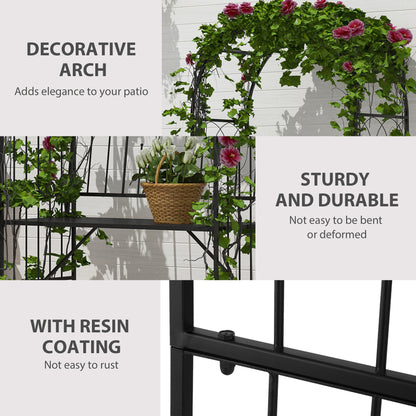 Garden Arch Bench Outdoor Patio Trellis Arbor for Climbing Plant